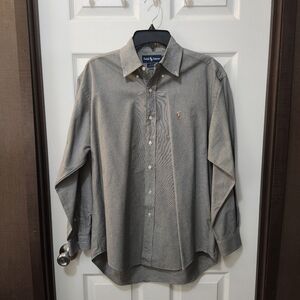 Men's Ralph Lauren Gray Blake Button Down Long Sleeve Cotton Shirt. Sz M